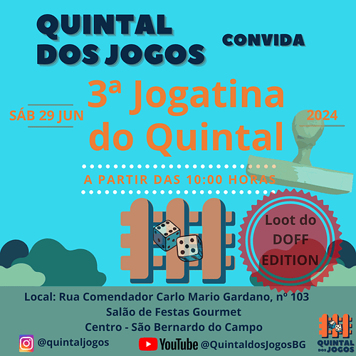 Convite Jogatina do Quintal 3° Edição
