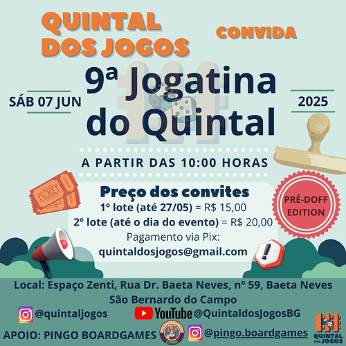 Convite 9° Jogatina do Quintal