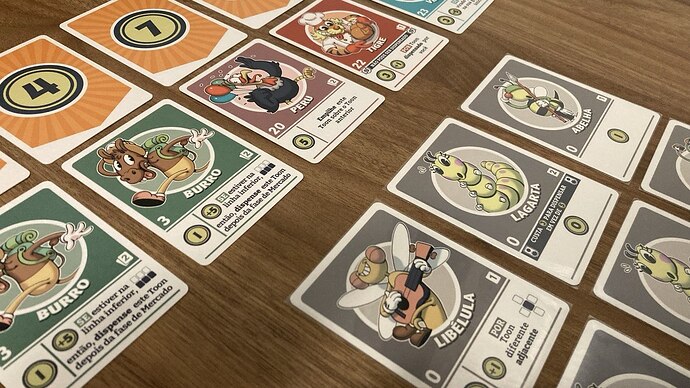 O sistema de "preços" das cartas do mercado é simples e muito interessante.
