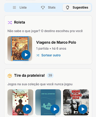 Aba de Sugestões